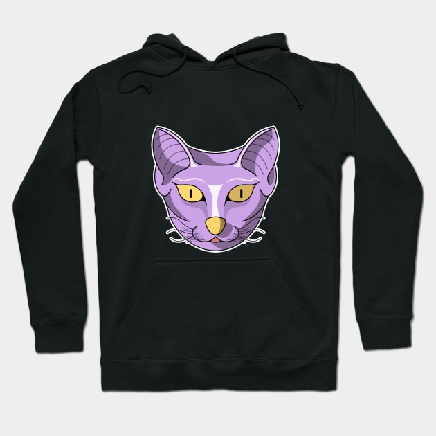 cute purple sand cat face Hoodie by dwalikur